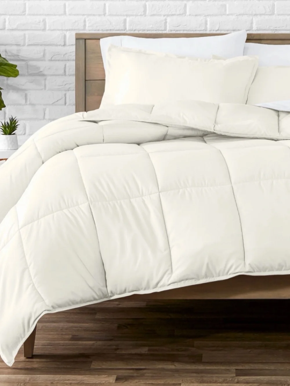 Bare Home UltraSoft Down Alternative Comforter Set – Twin/Twin XL – Cream
